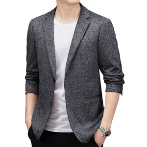 DJ8829钱塘2020-3中年男士商务休闲简约百搭合身西服外套P152图片