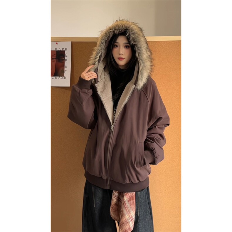 毛领可拆座山雕棉衣仿兔毛加绒棉服男女DZ54133-TP115198,男装棉衣,电商A102