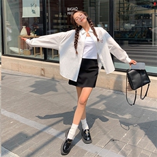白色衬衣女秋季新款刺绣衬衫外套女百搭宽松休闲上衣，女装衬衫，梦懿尔