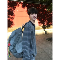 气质简约新款流行百搭长袖卫衣文艺潮流原宿ins时尚日系慵懒，男装T恤，星座506A