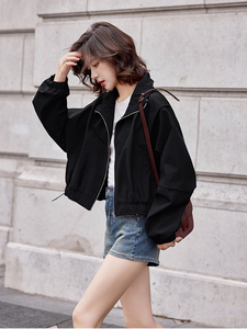 红外套女短款风衣2025新款时尚休闲百搭棒球服派克夹克上衣图片