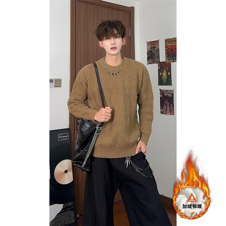 粗麻花编织毛衣秋冬加绒加厚ZJWE8266（加绒）特P64/ZWE8266特P54,男装针织衫/毛衣,电商A007