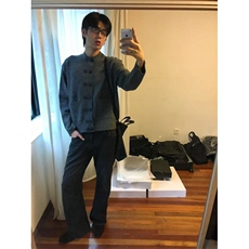 预售款~已下单秋冬深灰色双排扣设计感针织开衫毛衣MY2578批68，男装针织衫/毛衣，星座1411A-6