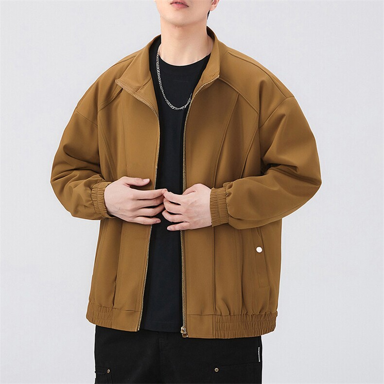 新款硬汉风户外夹克男立领纯色上衣冲锋衣外套A157B-JK7866-P60,男装夹克,电商A157B