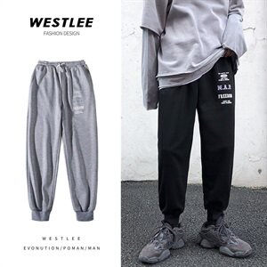 港风休闲裤男韩版印花宽松潮流束脚裤百搭运动卫裤NK03-P50图片