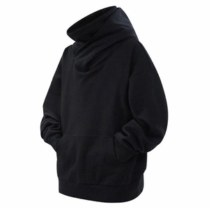 抖音得物二开 美式高街重磅宽松结构工艺防风高领连帽卫衣外套W67图片