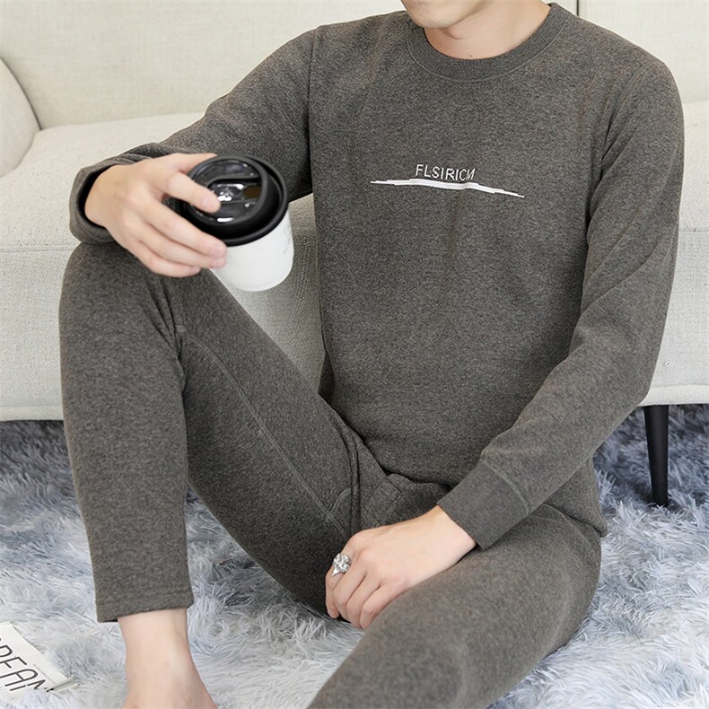 保暖内衣男士秋衣秋裤加绒加厚特厚中老年保暖套装TZ2491-P70,男装休闲套装,星座310B-3