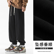 重磅男装秋冬季卫裤男生美式潮牌束脚直筒华棉休闲裤-X1650特批42，男装休闲裤，星座718