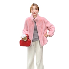 【现货】粉色小清新皮毛一体毛绒保暖防寒棉服2C081-8102P175K258，女装棉衣/棉服，2C081