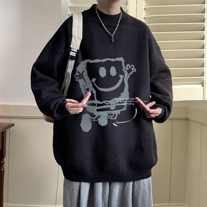 控68半高领毛衣男士大码针织衫男毛线衣男 M18245-P45 加绒款-P65图片