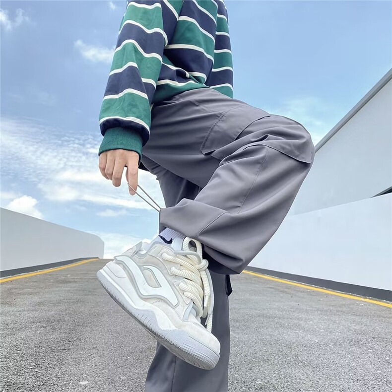 工装休闲裤男韩版潮流大口袋帅高街2025秋冬新款ins长裤K4581-P41,男装工装外套,星座412