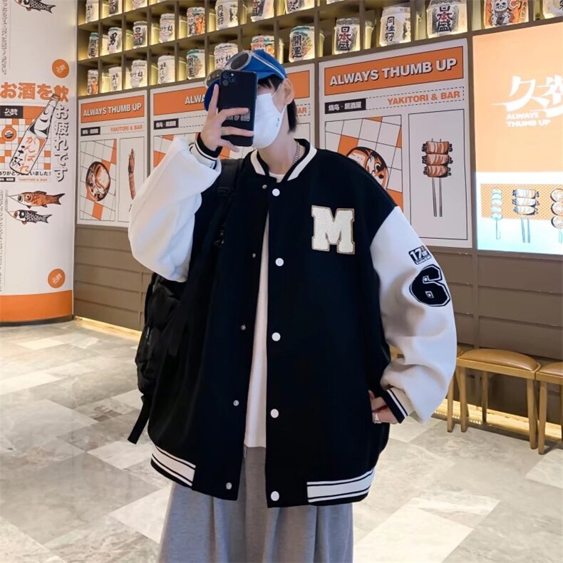 棒球服男秋冬季潮牌外套新款ins痞帅气宽松夹克J6655-p58夹棉P70,男装夹克,星座1008-1
