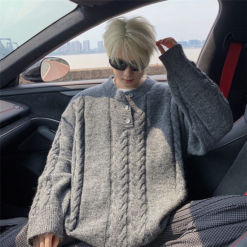 毛衣男秋冬新款港风宽松针织毛衫MYA5-P65，男装针织衫/毛衣，星座214-3