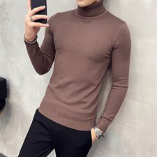 Y9022021秋冬男修身毛衣品质好库存足-高领基础款-黑色，男装针织衫/毛衣，电商A211