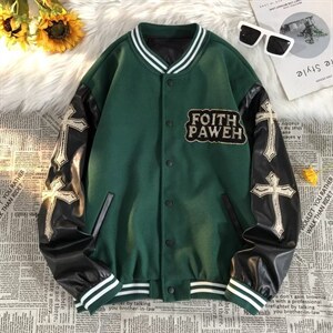 vibe美式棒球服男刺绣高街设计感外套潮hiphop夹克上衣WT445-P60图片