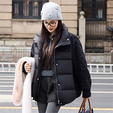 2025新款冬季设计感拼接加厚棉服女新款学院洋气百搭棉袄外套，男装棉衣，星座1210-1