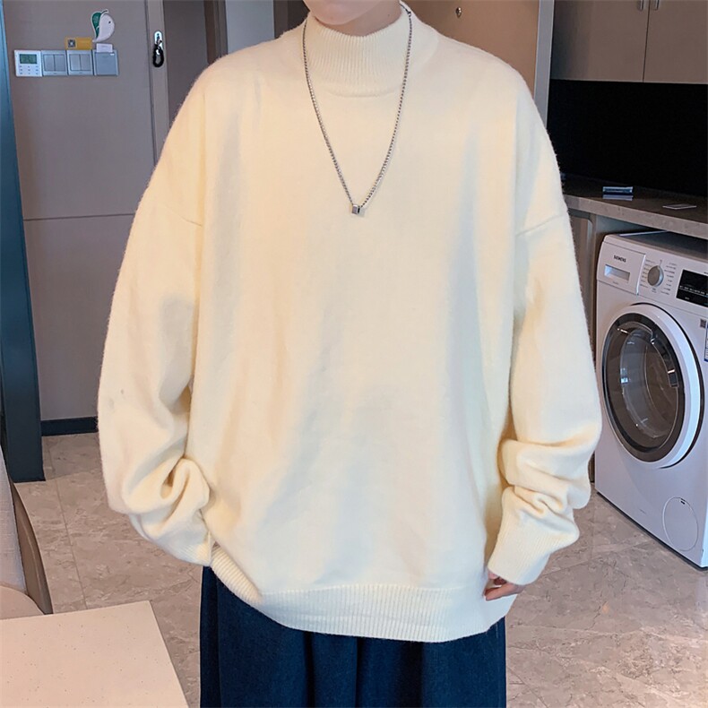 克莱因蓝纯色半高领毛衣针织衫打底男士A367M04P45,男装T恤,电商A367