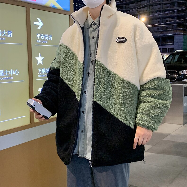 新款冬季加绒加厚棉衣羊羔绒潮流大码外套青少年男装MY105P95,男装棉衣,电商A086