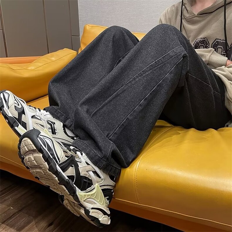 牛仔裤男韩版潮流高街帅气2025秋冬新款ins宽松百搭长裤K2771-P41,男装牛仔裤,星座412