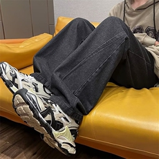 牛仔裤男韩版潮流高街帅气2025秋冬新款ins宽松百搭长裤K2771-P41，男装牛仔裤，星座412