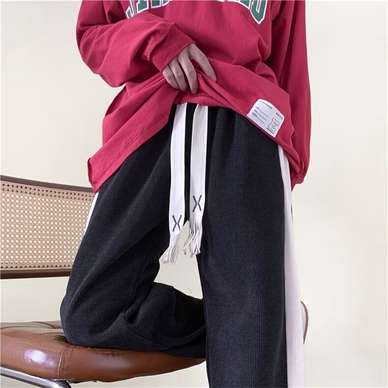 潮牌灯芯绒束脚休闲长裤宽松冬季加厚运动卫裤男NB259-P32 加绒43图片