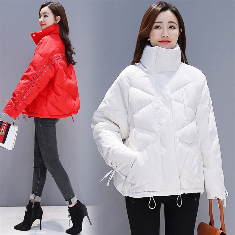短款系带棉衣/棉服2020年冬季保暖舒适立领,女装棉衣/棉服,笃写