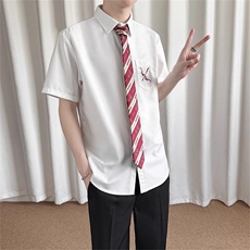 DK制服短袖衬衫男宽松班服刺绣情侣毕业照校供感jk学院风DK04，男装T恤，星座1116A（原606A-3）