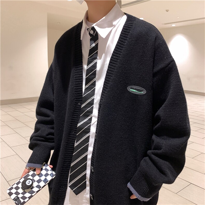 V领开衫毛衣男秋款慵懒风潮牌ins宽松休闲学院风针织衫MY9027-P48,男装针织衫/毛衣,星座1008