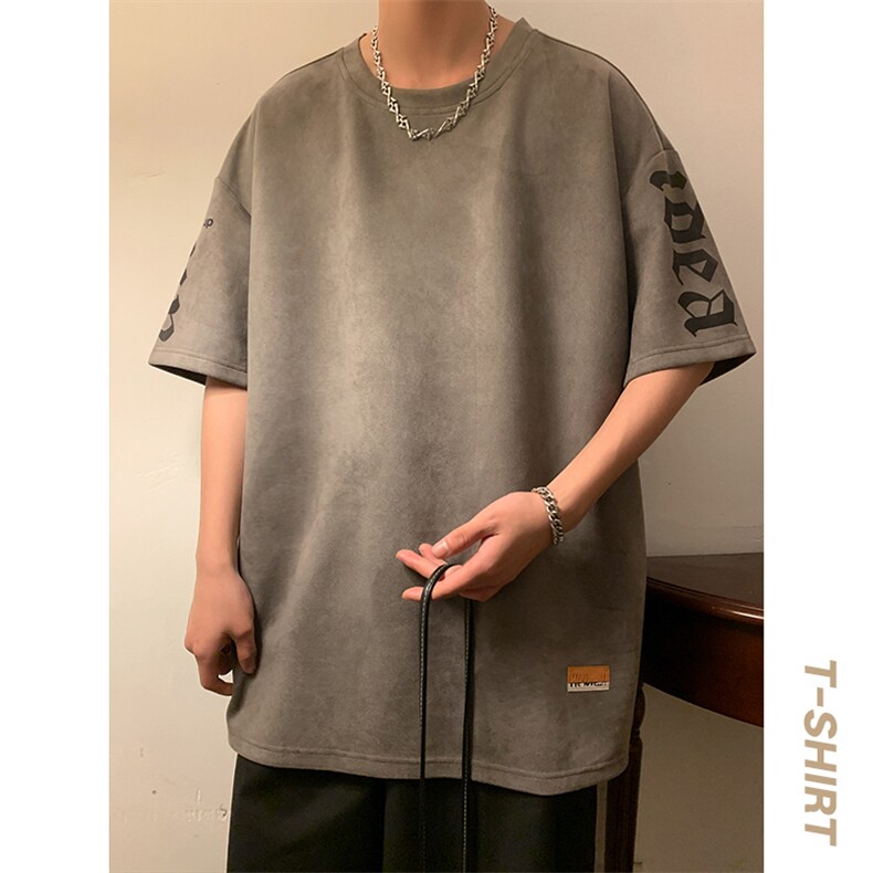 新款短袖男港风暖光夏季t恤休闲百搭印花圆领T恤男上衣TC3136-P35,男装T恤,星座717