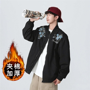 1506/QSS8780/P63美式飞行员潮牌情侣字母夹克外套拉链宽松棒球服图片