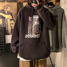 350g潮牌港风印花连帽卫衣男女休闲春秋宽松时尚上衣5176-P43网图，女装卫衣/绒衫，电商B245