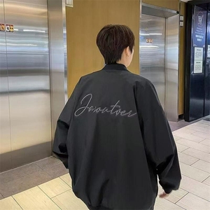 字母印花棒球男士春秋外套潮牌新款美式高街飞行员夹克男JKW721图片