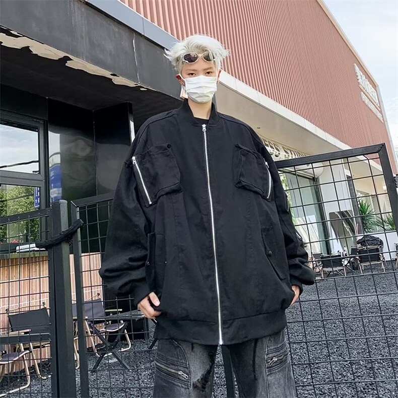 美式复古设计感牛仔外套男春秋季高街痞帅高级感夹克外套,男装夹克,星座716-3