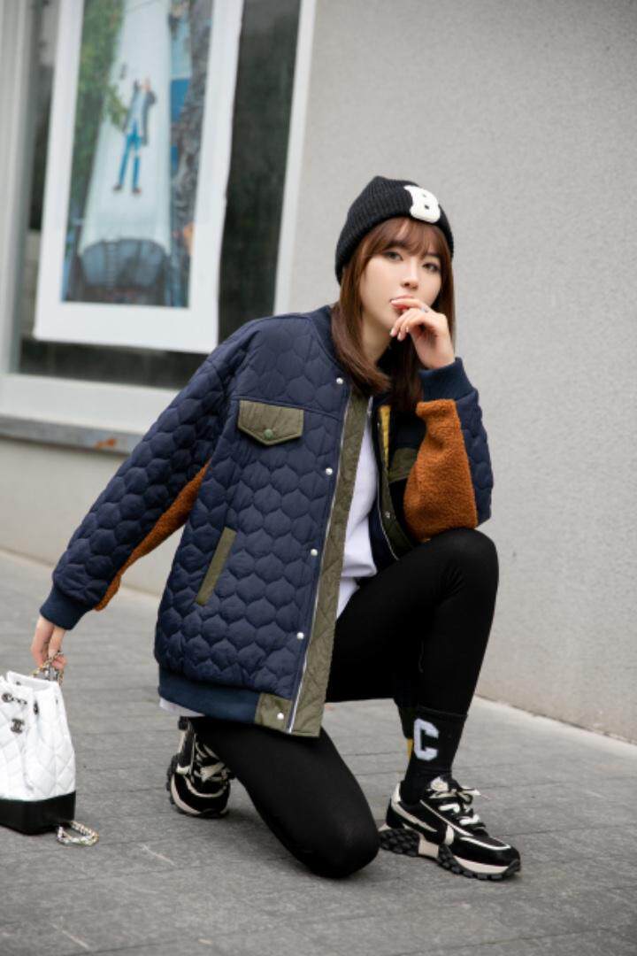 现货：羊羔毛拼接衣，女装棉衣/棉服，蕃米莉