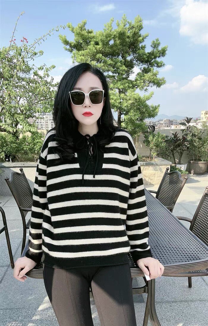 35%羊绒上衣女秋季宽松百搭套头长袖针织羊绒衫,女装羊绒衫,以美红杉羊绒