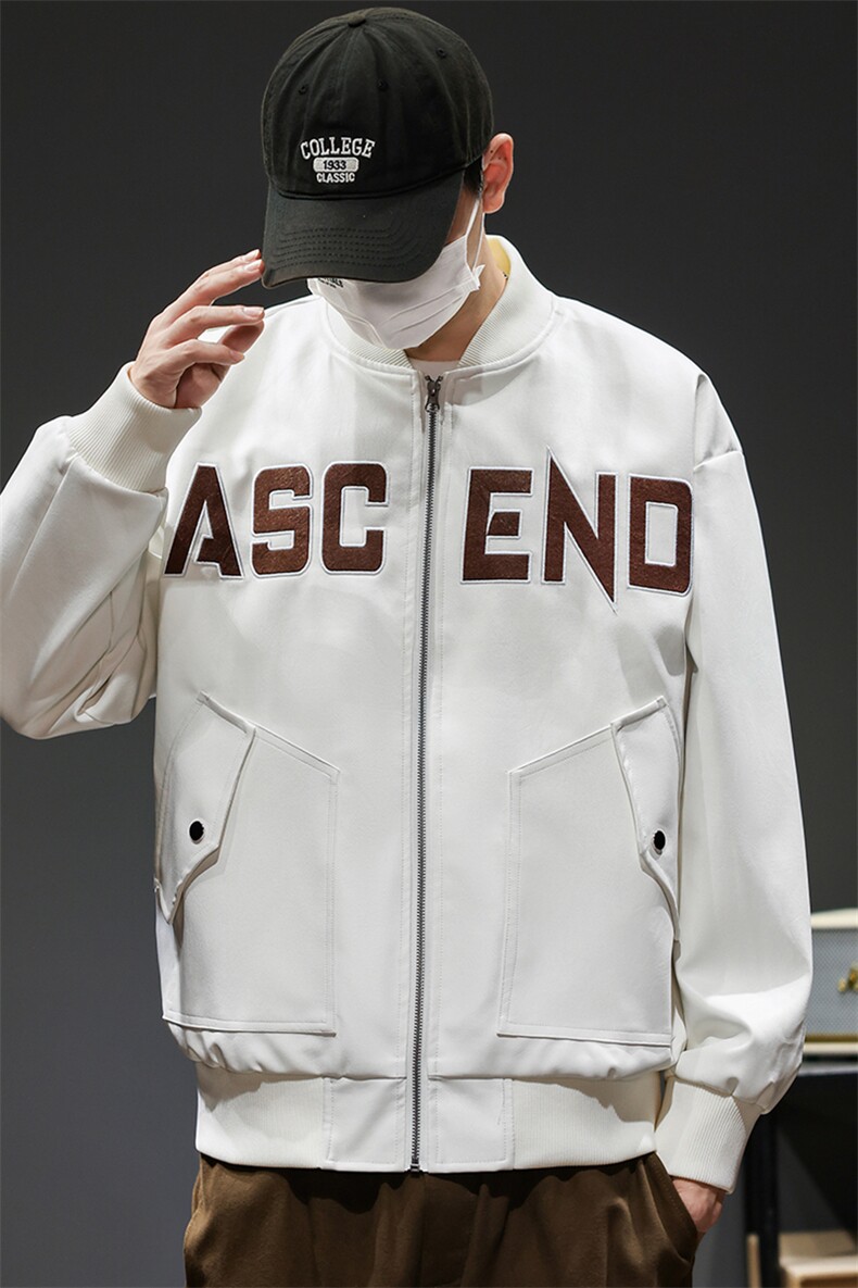 大码2XL-8XL男士休闲绣花皮衣夹克外套8081-P80,男装夹克,星座209