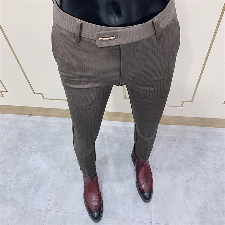春季西裤男修身直筒高级感商务休闲裤男士裤长裤901九分9019—P55,男装西裤,电商B368