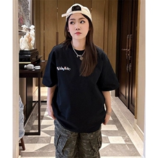 万针全刺绣工艺抖音得物高品质260克重磅纯棉双纱美式高街短袖T恤，男装T恤，电商A486