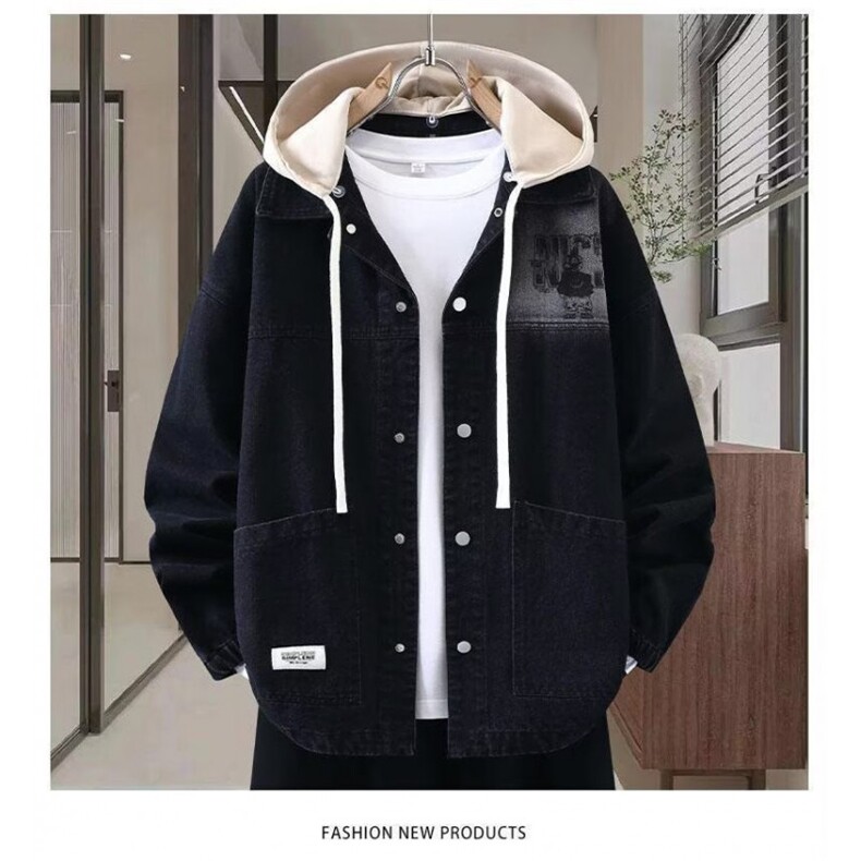 1605-1/W9421/p60春秋季高级感牛仔衣服男外套2025新款初高中学生,男装工装外套,星座1506