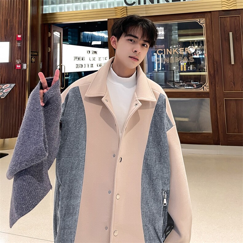 男装呢料大衣2026秋冬季新款毛呢大衣男生外套XZ514-2-F592-P135，男装毛呢大衣，星座514-2(原B239)