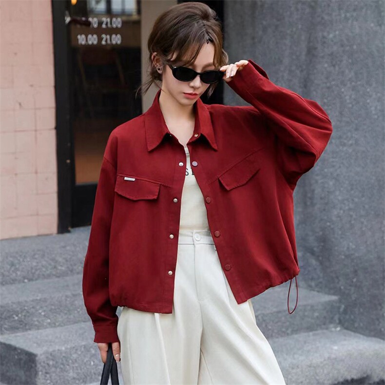 2025年秋季新款韩版百搭时尚纯色外套，女装短外套，心心服饰
