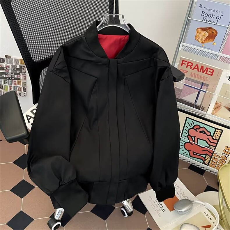 复古垫肩穿搭飞行员夹克男装痞帅cleanfit宽松休闲棒球服外套,男装夹克,星座506A