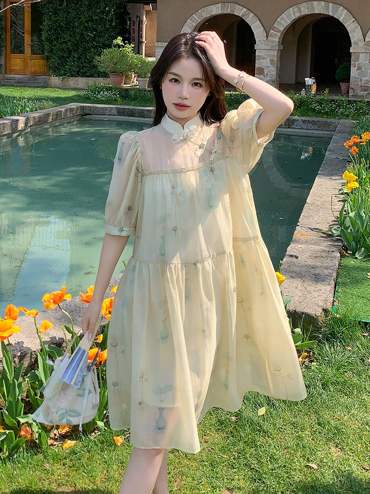 【现货】法式复古盘扣新中式连衣裙ZB285-1813-P120-K178,女装连衣裙,浙宝285（原212）