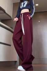 特批P28无差价秋新安哥拉红褶皱拖地长裤男女运动休闲弯刀裤K1988，男装休闲裤，电商A001-1