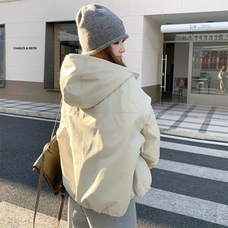 【新品】格子撞色龟背派克羽绒服(90绒)2C016-9045-P285-K418,女装羽绒服,2C016