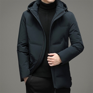 冬季可脱卸帽羽绒服新款中年男爸爸休闲白鸭绒外套MYYL8911-P290图片