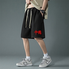 HD74276-P22华夫格短裤男大码宽松五分裤男直筒中裤，男装休闲裤，电商A040