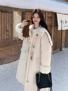 新款现！羊羔毛拼接派克服羽绒服工装外套2C133-6002-P285-K418图片