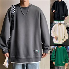 圆领卫衣男春秋季2026新款长袖t恤潮牌港风潮流美式高街宽松卫衣，男装T恤，星座1206-1（原A206-1）