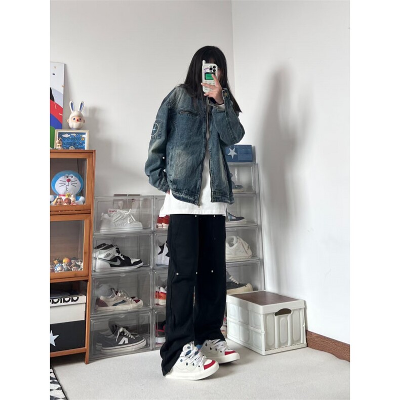 【有货】美式复古水洗做旧牛仔外套男春秋短款夹克W353WW-特P75,男装夹克,星座1007（原301D）